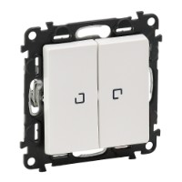 Выключатель 2-кл. СП Valena Life 10А IP20 250В 10AX с подсветкой лиц. панелью механизм бел. Leg 752428 Legrand