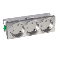 РОЗЕТКА ТРОЙНАЯ 45 2P+E СО ШТОР МЕТАЛЛИК | ALB46262 Schneider Electric
