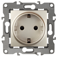 Розетка Эра 12 2P+E Schuko 16A-250В IP20 без лапок шампань СУ Б0014684 (Энергия света)