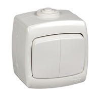 Выключатель 2-кл. ОП Рондо 6А IP44 250В бел. SchE VA56-225B-BI Schneider Electric