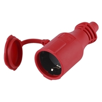 Розетка кабельная R6(R) 16А IP44 (10/100/3600) с заземл. каучук красн. ЭРА Б0019196 (Энергия света)