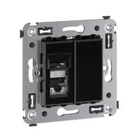 Компьютерная розетка RJ-45 в стену, кат.6 одинарная экранированная, "Avanti", "Черный квадрат" | 4402393 DKC (ДКС)
