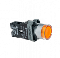 Кнопка с LED подсветкой, желтая, 24V AC/DC, 1NO, мет. MTB2-BW3561 | 58204 ОВЕН