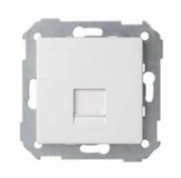 Розетка прямая для передачи данных со шторкой на 1 разъем RJ45 S82 Concepi бел. матов. Simon 8200005-090