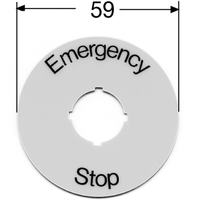 Грибок | SK615546-2 ABB Шильдик круглый алюминиевый желтый Emergency Stop для кнопо к