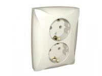 Розетка 2-м СП Дуэт 16А IP20 с заземл. беж. SchE WDE000224 Schneider Electric