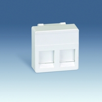 Адаптер на 2 RJ45(12) 75528- 75540- 75541- 75544-39 широкий шторки S27 слоновая кость - 27486-32 Simon