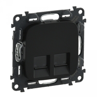 Механизм розетки компьютерной 2-м Valena Allure RJ45 кат.6 UTP с лицевой панелью антрацит Leg 753953 Legrand