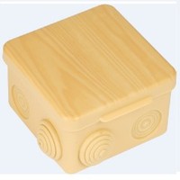 Коробка распределительная КМР-030-031 с крышкой (85х85х50) 7 мембранных вводов светлое дерево IP54 EKF PROxima | plc-kmr-030-031-s