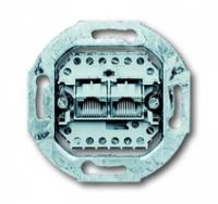 Механизм розетки компьютерной + телефонной 2-м RJ11/12 RJ45 ISDN кат.3 8/8п раздельно ABB 2CKA000230A0243