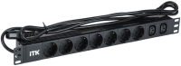 Блок розеток 7-м PDU немец. станд. + 2 С13 1U шнур 2м C14 ITK PH22-7D2C132-P IEK (ИЭК)