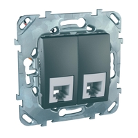 Механизм розетки телеф. 2-м СП Unica Top RJ11 (4 конт) SchE MGU5.9090.12ZD Schneider Electric