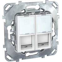 Механизм розетки комп. 2-м СП Unica Хамелеон RJ45 CAT.6 бел. SchE MGU5.2424.18ZD Schneider Electric