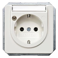 РОЗЕТКА SCHUKO 10A DC/ 16A AC 250V С БЕЗРЕЗЬБОВЫМИ КОНТАКТНЫМИ ЗАЖИМАМИ ИНДИКАЦИЕЙ СТАТУСА И ПОЛЕМ ДЛЯ НАДПИСИ 65Х65 ММ DELTA PROFIL ТИТАНОВО-БЕЛЫЙ Siemens 5UB1472