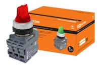 Переключатель на 2 положения с фиксацией M2SS1-21R короткая ручка(LED) d22мм/220B 1з+1р красный | SQ0747-0070 TDM ELECTRIC