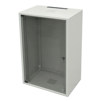 Шкаф настенный WZ-3715-01-04-011 (19"),серия SJ2,15U,737x600х600,со стекл.дв.ю,сер. (RAL 7035) собр. | 35316 Zpas