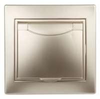 Розетка СП Plano 2P+E Schuko 1-203-04 16А-250В с крышкой IP20 шампань Intro Б0030063 ЭРА (Энергия света)