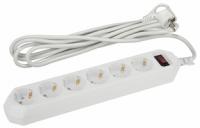 Сетевой фильтр USF-6es-1,5m-W-BOX Сет.фильтр базовая защита с/з с выкл 6гн 1,5м ПВС | Б0037260 ЭРА (Энергия света)