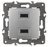 Устройство зарядное USB, 5В-2100мА, Эра Elegance, алюминий, 14-4110-03 - Б0034360 (Энергия света)