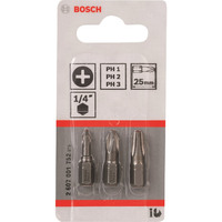 Набор насадок-бит Extra Hart 25мм PH/1/2/3 XH (3шт) - 2607001752 BOSCH
