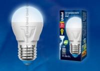 Лампа светодиодная LED-G45 7W/NW/E27 /FR PLP01WH Яркая 7Вт шар матовая 4000К нейтр. бел. E27 (упак. картон) Uniel UL-00002418