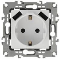 Розетка 2P+E 16A-250В, штор. с 2xUSB 5В-3А, Эра Elegance, белый 14-4109-01 - Б0047867 (Энергия света)