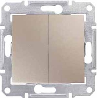 Переключатель проходной 2-кл. СП Sedna 10А IP20 (сх. 6+6) 250В титан SchE SDN0600168 Schneider Electric