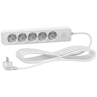 Удлинитель UNICA EXTEND 5 розеток 2К+З кабель 5м бел. SchE ST9455W Schneider Electric