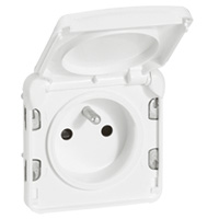 Механизм розетки 1-м СП Plexo 16А IP55 250В антибактер. 2P+Eфранц. стандарт бел. Leg 070721 Legrand