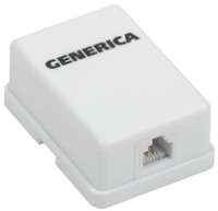 Розетка информационная RJ12 кат.3 UTP 1 порт настенная GENERICA ITK CS2-3C03U-12-G IEK (ИЭК)