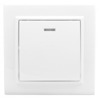 Выключатель Минск 1-клавишный СП с индикатором 10А белый Basic - ERV10-121-10 EKF