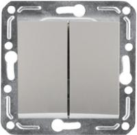 Механизм выключателя 2-кл. СП 10А IP20 V01-15-V21-М серебр. Volsten 10028