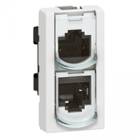 Удвоитель RJ45 FTP интернет/интернет 1мод. Mosaic Leg 076539 Legrand