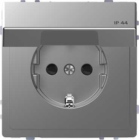 Розетка D-Life 16А с заземляющим контактом и крышкой IP 44 сталь нержавеющая SD - MTN2314-6036 Schneider Electric