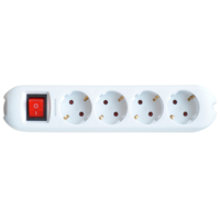 Колодка 4GS-SMART четырехместная с выключателем 16А заземлением 5440 | 4690612010496 IN HOME