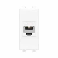 Компьютерная розетка RJ-45 без шторки модульная, кат.6, "Avanti", "Белое облако", 1 модуль | 4400691 DKC (ДКС)