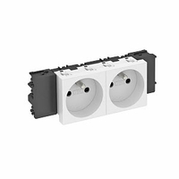 Розетка двойная 0° Modul45connect франц. стандарт, 250 В, 16A (белый) (STD-F0C RW2) | 6120552 OBO Bettermann