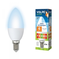 Лампа светодиодная LED-C37-6W/NW/E14/FR/O 6Вт свеча 4500К белый E14 450лм 175-250В Volpe 10213 Uniel