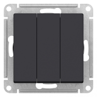 Выключатель 3-кл. СП AtlasDesign 10А IP20 (сх. 1+1+1) 10AX механизм карбон SchE ATN001031 Schneider Electric