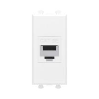 Компьютерная розетка RJ-45 без шторки модульная, кат.5е, "Avanti", "Белое облако", 1 модуль | 4400661 DKC (ДКС)