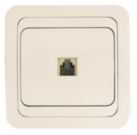 Розетка телефонная 1-м СП Mimoza 16А IP20 крем./крем. Makel 25014