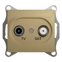 Розетка телевизионная оконечная TV/SAT 2-м СП Glossa 1дБ механизм титан SchE GSL000497 Schneider Electric
