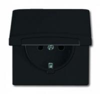 Розетка Schuko Allwetter44 16А 250В 20 EUGK-35-101 с защ. крышкой (уплот. кольцо в комплекте) IP44 черн./антрацит ABB 2064-0-0290 2CKA002064A0290