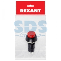Индивидуальная упаковка 1 шт | 36-3040-1 REXANT Выключатель-кнопка 250V 1А (2с) (ON)-OFF Б/Фикс красная (PBS-11В)