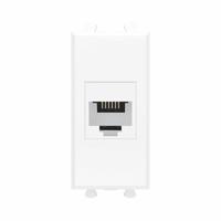 Телефонная розетка RJ-12 без шторки модульная, "Avanti", "Белое облако", 1 модуль | 4400611 DKC (ДКС)