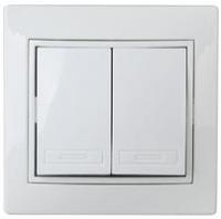 Выключатель 2-кл. СП Plano 10А IP20 1А-104-01 250В Al+Cu бел. Intro Б0038594 ЭРА (Энергия света)