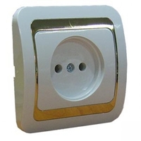 Розетка 1-м СП Mimoza 16А IP20 без заземл. бел./зол. Makel 12202