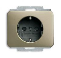 Розетка Schuko Alpha exclusive 16А 250В защ. шторки палладий ABB 2013-0-5252