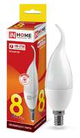 Лампа светодиодная LED-СВЕЧА НА ВЕТРУ-VC 8Вт 230В Е14 3000К 720Лм | 4690612030418 IN HOME