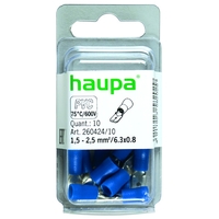 Штекеры плоские, изолированные, 1,5-2,5 6,3x0,8 (упак. 10 шт) HAUPA 260424/10